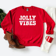 Load image into Gallery viewer, Jolly Vibes Merry Christmas Sweatshirt, Christmas Vibes Sweatshirt, Jolly AF Sweater
