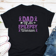 Load image into Gallery viewer, Dad Of An Epilepsy Warrior Shirt, Epilepsy Awareness Shirt, Epilepsy Walk Shirt, Purple Ribbon
