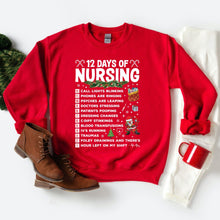 Load image into Gallery viewer, 12 Days Of Nursing Sweatshirt, Christmas Nurse Sweatshirt, Nurse Life Sweater
