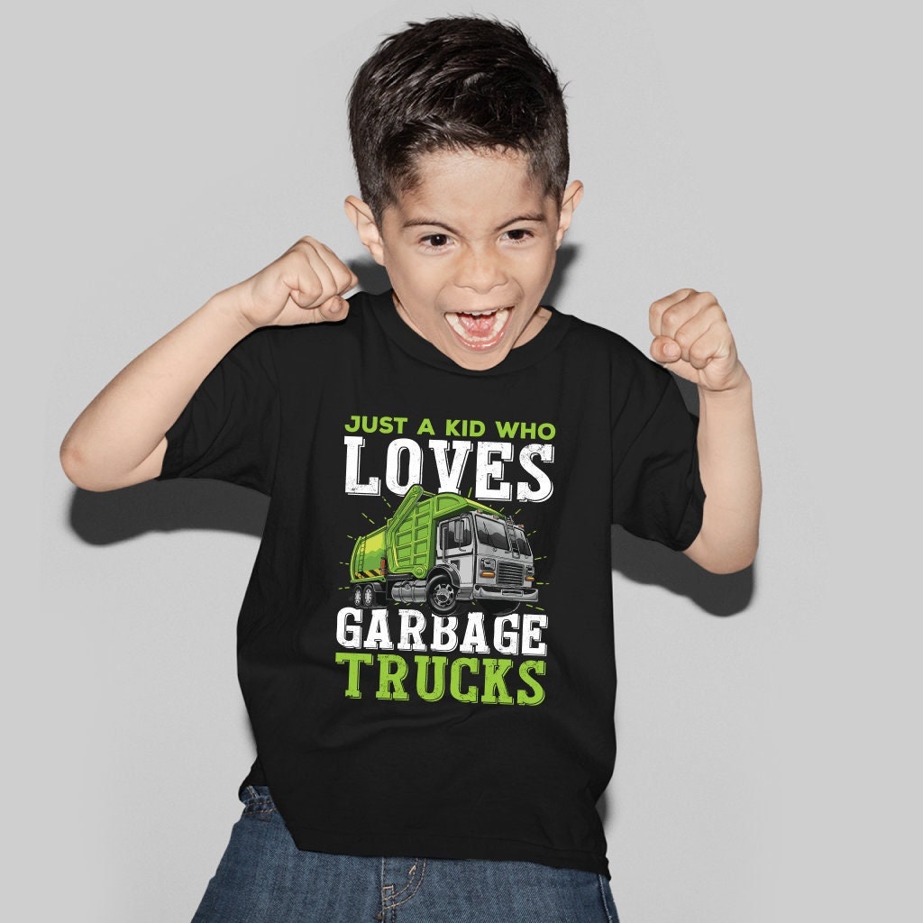 Just A Kid Who Loves Garbage Trucks Shirt for Kids Boy Girl, Garbage Truck Shirt, I Love Garbage Trucks