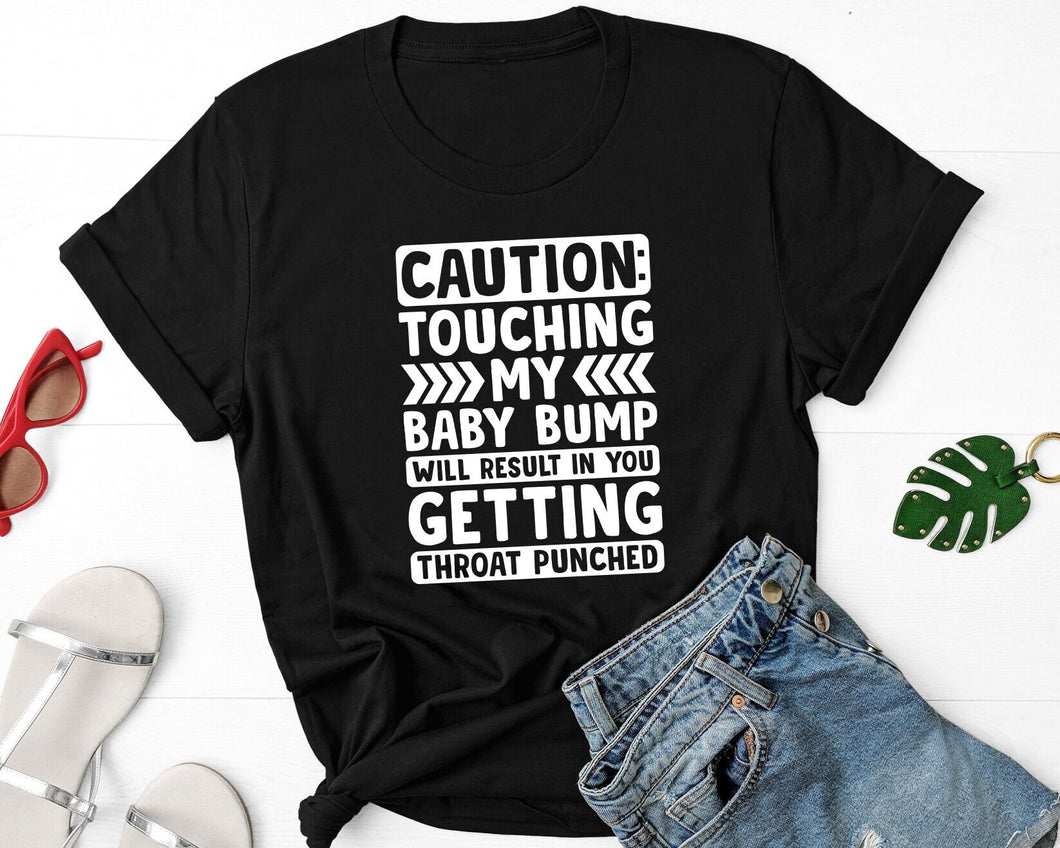 Caution Touching My Baby Bump Shirt, Baby Shower Gift, Baby Announcement Shirt, Pregnant Women