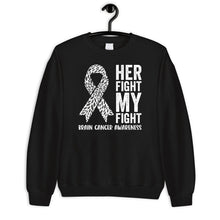 Load image into Gallery viewer, Brain Cancer Awareness Her Fight My Fight Shirt, Brain Cancer Warrior, Grey Ribbon Shirt, Brain Cancer
