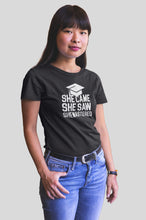 Load image into Gallery viewer, She Came She Saw She Mastered Shirt, Master’s Degree Graduation Shirt, Master&#39;s Level Complete
