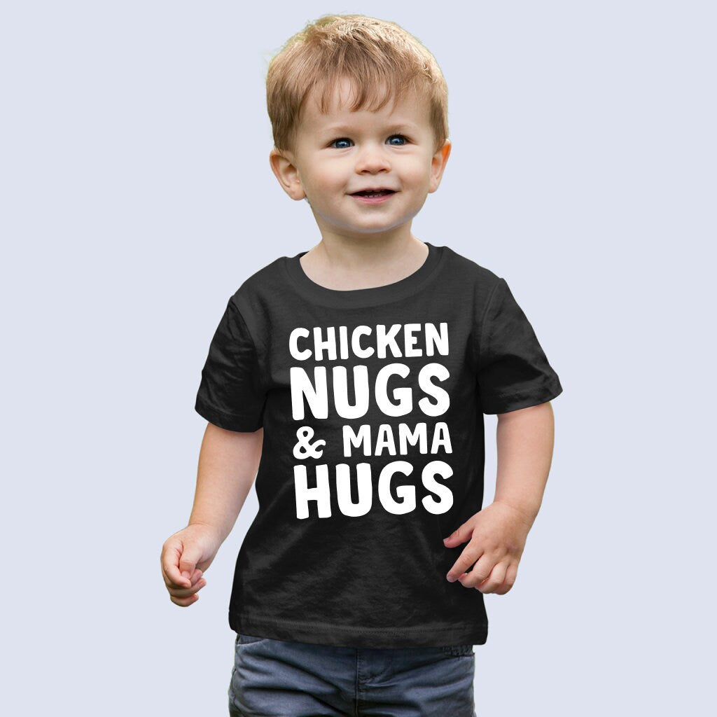 Chicken Nugs & Mama Hugs Shirt, Funny Kids Shirt, Kids Gift, Funny Baby Shirt, Chicken Nugget Lover