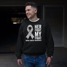 Load image into Gallery viewer, Brain Cancer Awareness Her Fight My Fight Shirt, Brain Cancer Warrior, Grey Ribbon Shirt, Brain Cancer
