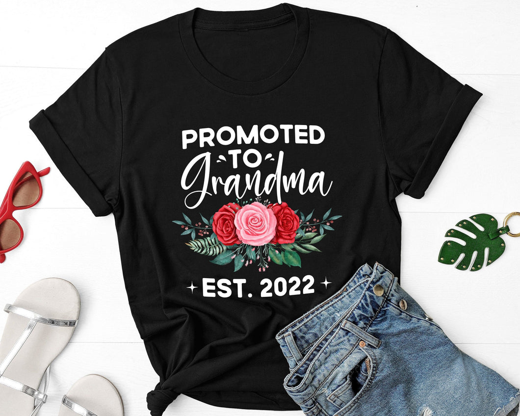 Promoted To Grandma EST 2022 Shirt, Grandma Gift, New Grandma Shirt, Grandma Reveal Gift
