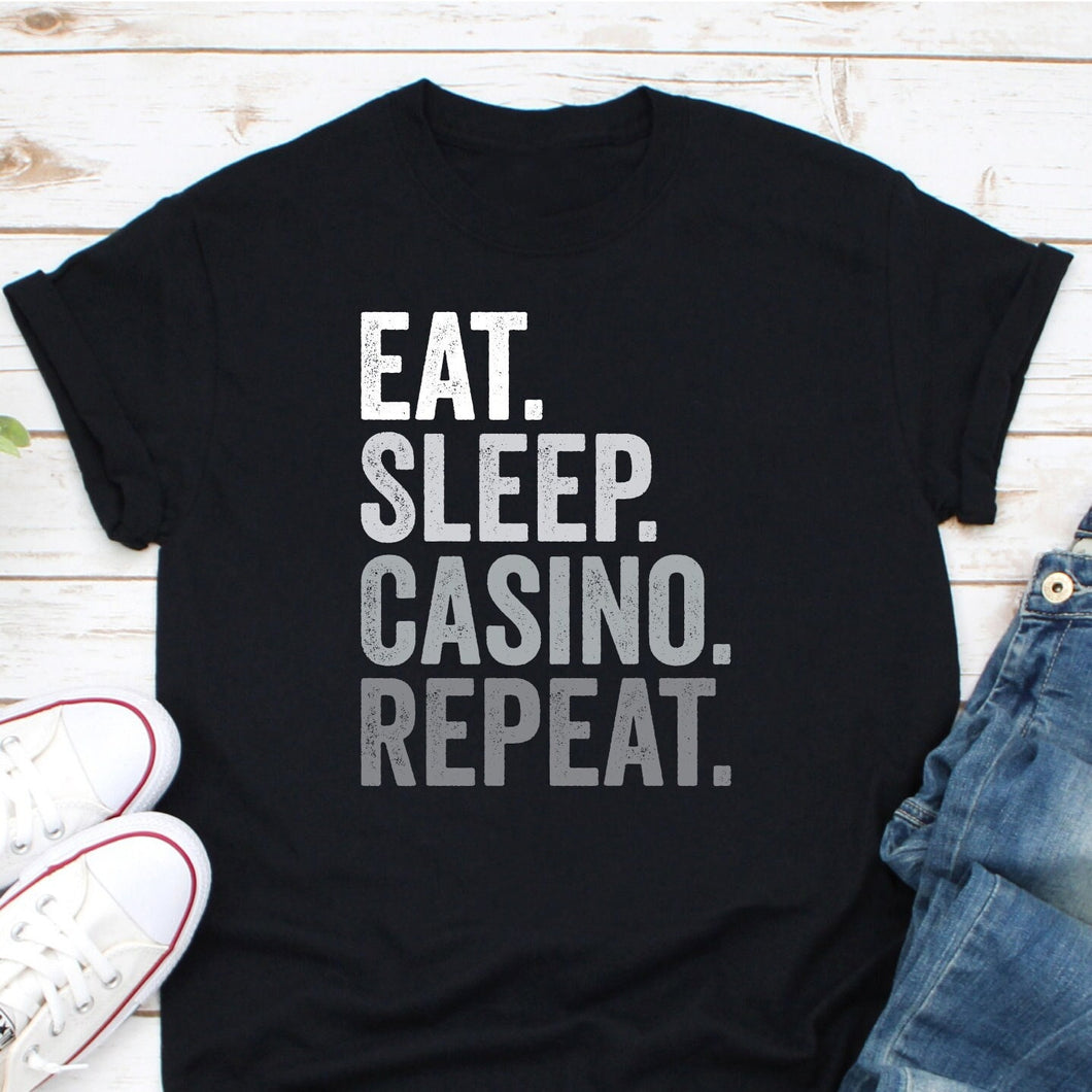 Eat Sleep Casino Repeat Shirt, Gambling Gift, Poker Player Shirt, Playing Card Shirt
