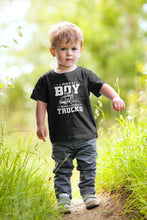 Load image into Gallery viewer, Just A Boy Who Loves Trucks Shirt, Trucker Shirt, Truck Driver Shirt
