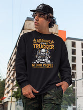 Load image into Gallery viewer, Warning This Trucker Does Not Play Well With Stupid People Shirt, Truck Driver Shirt, Funny Trucker Shirt
