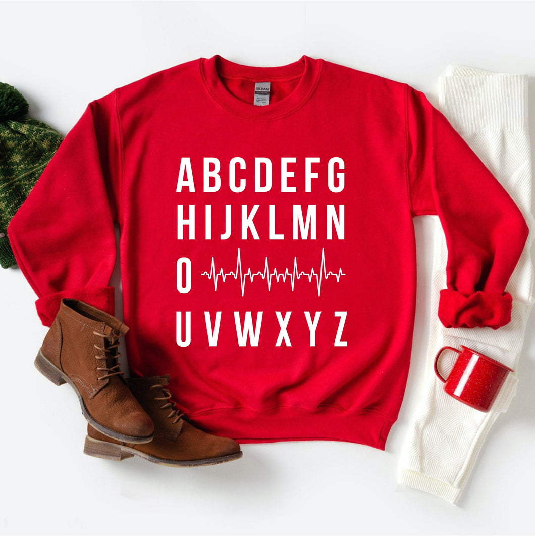 Alphabet PQRST Shirt Wave Heartbeat ECG EKG Nurse Ugly Sweater Christmas T-shirt- Pqrst nurse