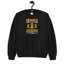 Load image into Gallery viewer, Childhood Cancer Shirt, Heroes Come In All Sizes Shirt I Know My Daughter Is One Shirt, Kids Cancer Shirt
