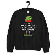 Load image into Gallery viewer, I&#39;m The Youngest Elf The Rules Don&#39;t Apply To Me Shirt, Youngest Christmas Elf Shirt
