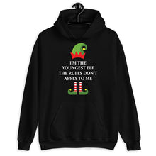 Load image into Gallery viewer, I&#39;m The Youngest Elf The Rules Don&#39;t Apply To Me Shirt, Youngest Christmas Elf Shirt
