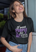 Load image into Gallery viewer, I Wear Purple For My Dad Cancer Shirt, Cancer Awareness Shirt, Cancer Survivor Shirt, Pancreatic Cancer Shirt
