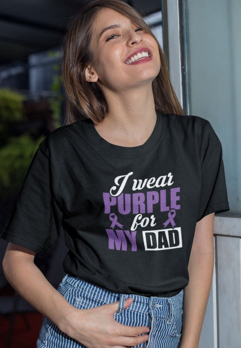 I Wear Purple For My Dad Cancer Shirt, Cancer Awareness Shirt, Cancer Survivor Shirt, Pancreatic Cancer Shirt