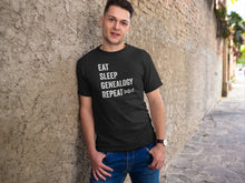 Load image into Gallery viewer, Eat Sleep Genealogy Repeat Shirt, Gene Researcher Shirt, Genealogy Shirt, Genealogist Gift, Genealogy Gift
