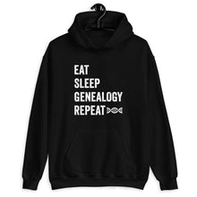 Load image into Gallery viewer, Eat Sleep Genealogy Repeat Shirt, Gene Researcher Shirt, Genealogy Shirt, Genealogist Gift, Genealogy Gift
