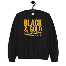 Load image into Gallery viewer, Black &amp; Gold Vibes Only Shirt, Black And Gold Game Day Group Shirt, High School Or College Sports Fan
