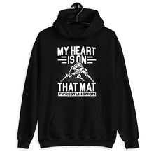 Load image into Gallery viewer, My Heart Is On That Mat Wrestling Mom Shirt, Wrestling Shirt, Wrestler Mom Life Tee, Wrestler Gift
