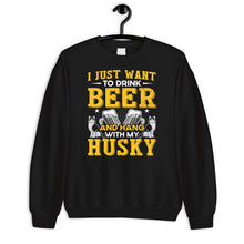 Load image into Gallery viewer, I Just Want to Drink Wine and Hang With My Husky Shirt, Wine Lover Gift, Proud Husky Owner T shirt
