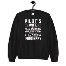 Load image into Gallery viewer, Pilot&#39;s Wife Yes He&#39;s Working Shirt, Pilot&#39;s Wife Shirt, Pilot Shirt, Job Helicopter Shirt
