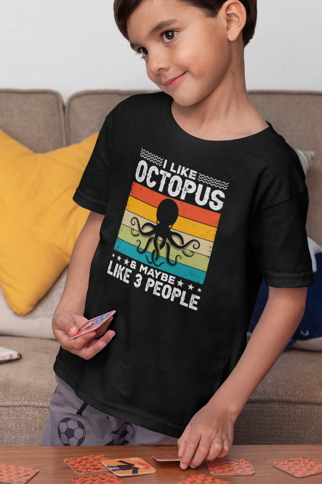 I Like octopus And Maybe Like 3 People Shirt Kids, Octopus Lover Shirt, Octopus Shirt, Retro Octopus