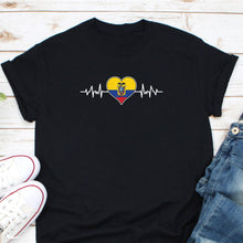 Load image into Gallery viewer, Ecuador Shirt, Ecuador Heart Flag Shirt, Ecuador Gift, Gift For Ecuadorian, Ecuadorian Shirt
