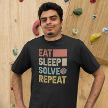 Load image into Gallery viewer, Eat Sleep Solve Repeat Shirt, Rubik Cube Shirt, Rubik Solve Lover Shirt, Rubik Cube Gift
