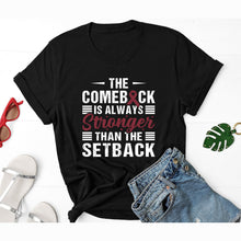 Load image into Gallery viewer, Multiple Myeloma Shirt, The Comeback Is Always Stronger Than The Setback Shirt, Burgundy Ribbon Awareness Shirt
