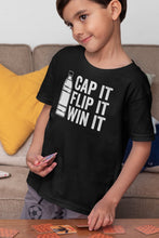 Load image into Gallery viewer, Cap It Flip It Win It Shirt, Funny Bottle Flipping Game Kids, Bottle Flip Champion Shirt
