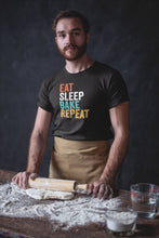 Load image into Gallery viewer, Eat Sleep Bake Repeat Shirt, Funny Cooking Baking Shirt, Baker Shirts, Cake Maker Shirt, Baker Chef Shirt
