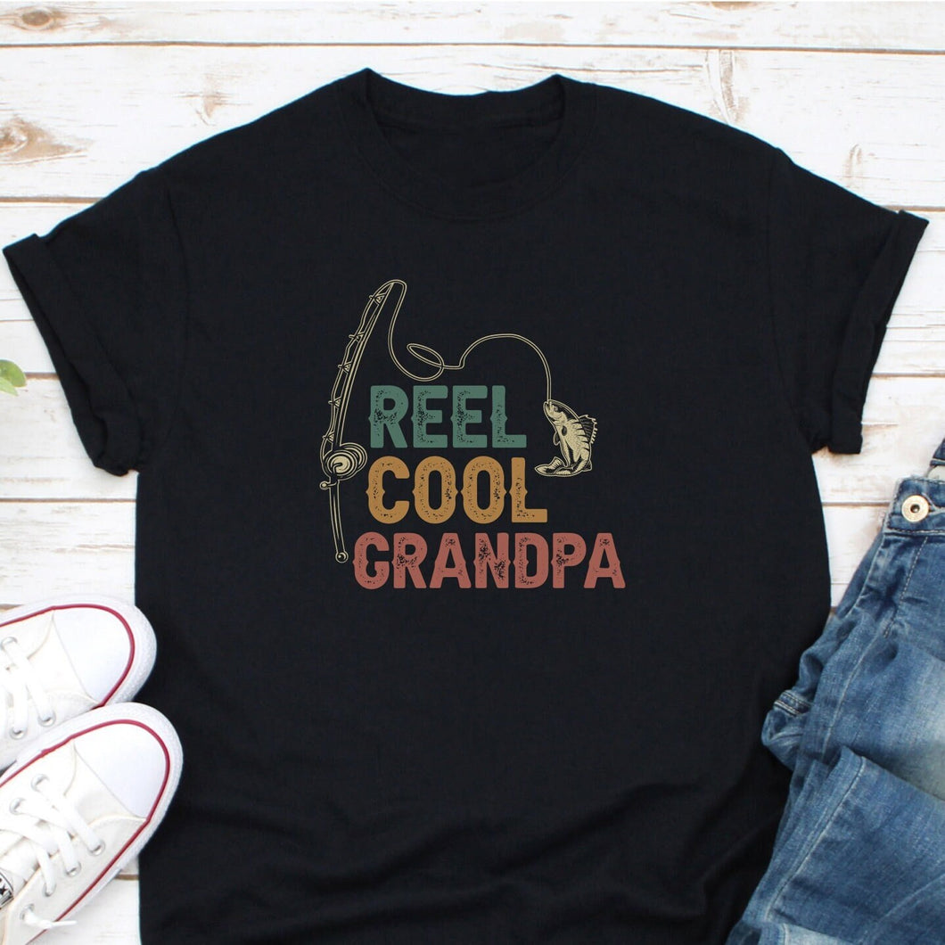 Reel Cool Grandpa Shirt, Grandpa Fishing Gift, Funny Fishing Shirts, Fisherman Shirt
