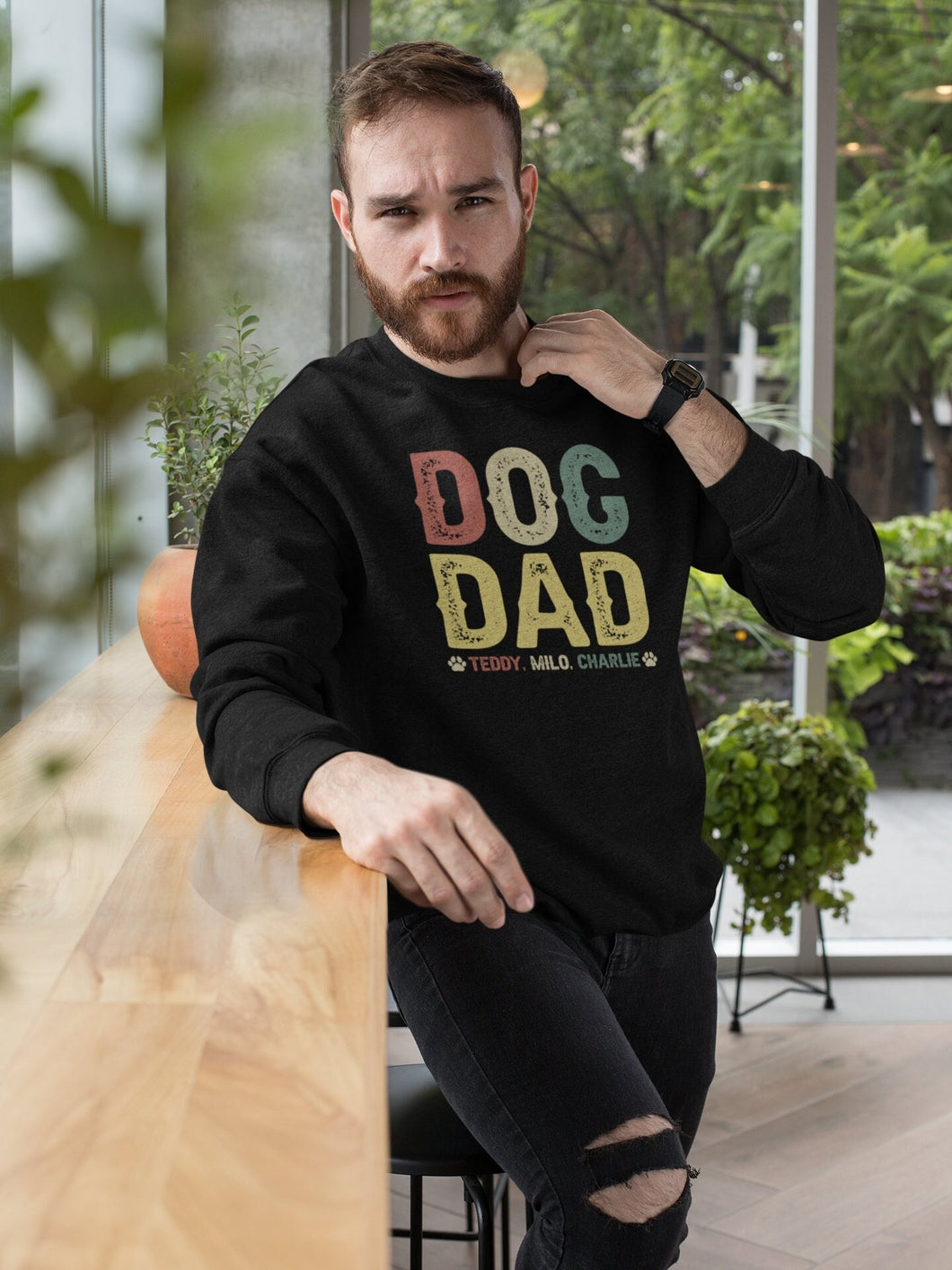 Dog Dad Shirt, Gift for Dog Dad, Dog Dad Shirt with Pet Names, Dog Owner Shirt, Gift for Dog Owner