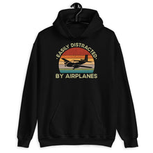 Load image into Gallery viewer, Easily Distracted by Airplanes, Pilot Shirt, Gift for Airplane Lover, Aviation Shirt, Aviator Shirt
