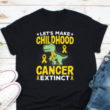 Load image into Gallery viewer, Let&#39;s Make Childhood Cancer Extinct Shirt, Childhood Cancer Shirt, Gold Ribbon Shirt
