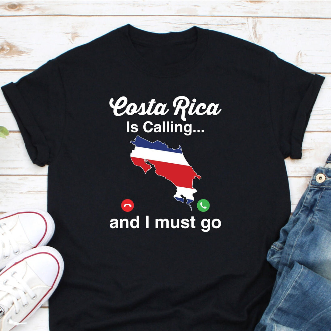 Costa Rica Is Calling And I Must Go Shirt, Costa Rica Map Shirt, Vacation Shirt. Cruise Shirt