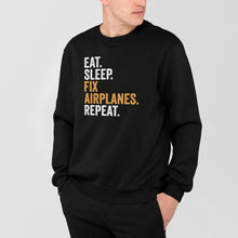 Load image into Gallery viewer, Eat Sleep Fix Airplane Repeat Shirt, Airplane Mechanic Shirt, Plane Mechanic Shirt, Aircraft Mechanic Shirt
