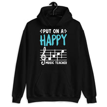Load image into Gallery viewer, Put On A Happy Face Music Shirt, Music Shirt, Music Lovers Shirt, Treble Clef Shirt, Party Music
