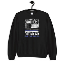 Load image into Gallery viewer, My Brother&#39;s Got My Six Shirt, Cop Brother Shirt, Police Brother Shirt, Thin Blue Line Shirt
