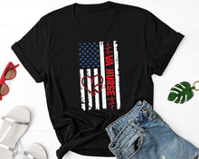 Load image into Gallery viewer, American Flag VA Nurse Shirt, Patriotic Nurse Shirt, Fourth Of July Nurse Shirt, VA Nurse Patriotic Shirt
