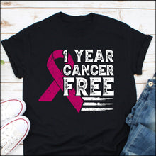 Load image into Gallery viewer, 1 Year Breast Cancer Free Shirt, Breast Cancer Survivor Shirt, Against Cancer Breast Shirt
