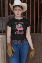 Load image into Gallery viewer, Just A Girl Who Loves Cows Shirt, Cow Heifer Shirt, Cow Lover Shirt, Heifer Lover Shirt
