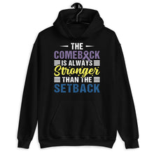 Load image into Gallery viewer, Bladder Cancer Shirt, The Comeback is Always Stronger Than The Setback Shirt, Blue Purple Ribbon Shirt
