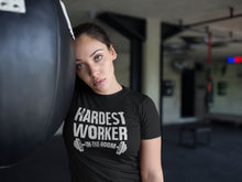 Load image into Gallery viewer, Hardest Worker In The Room Shirt- Powerlifting Shirt- Weightlifting Shirt- Fitness Shirt- Gym Shirt
