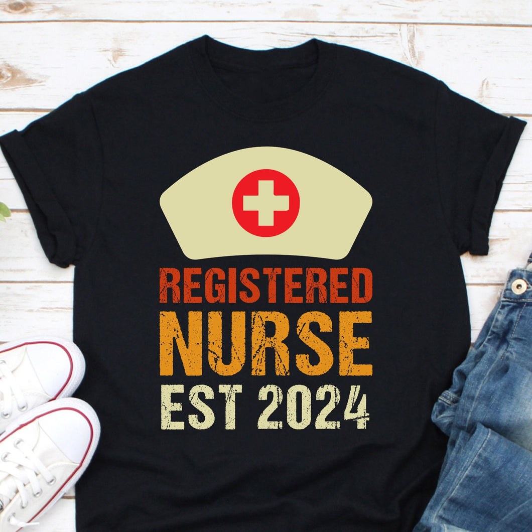 Registered Nurse Est 2024 Shirt, Nurse Shirt, Nurse Week Shirt, Nurse Life Shirt, Nurse Strong Shirt