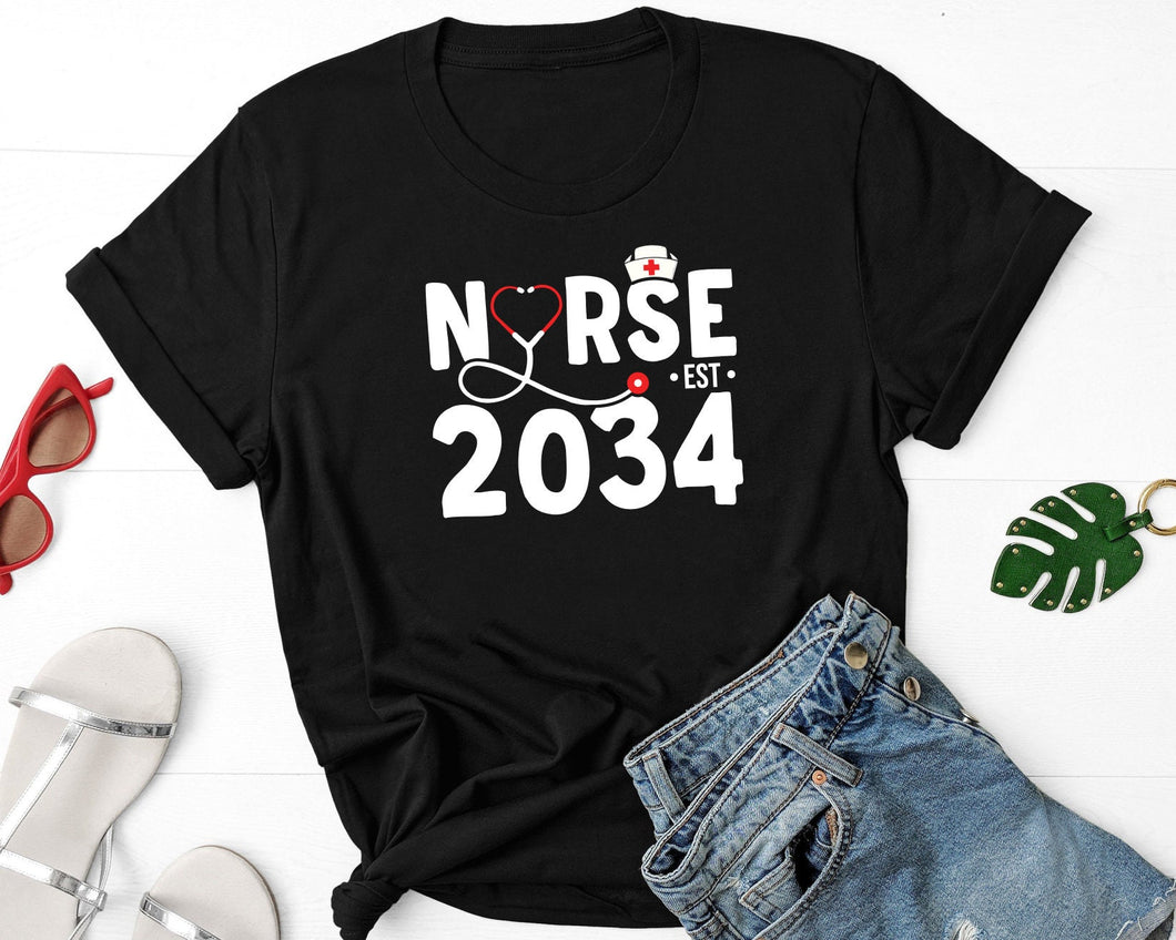 Nurse Est 2034 Shirt, Nurse Graduated Shirt, Nurse Appreciation Shirt, Nurse Gift Idea, Nurse Life Tee