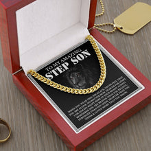 Load image into Gallery viewer, To My Amazing Step Son Necklace, Stepson Gift, Stepson Birthday Gift, Cuban Link Chain For Stepson
