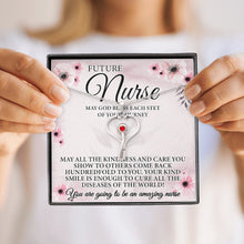 Load image into Gallery viewer, Future Nurse May God Bless Each Stet Of Your Journey Necklace, Nursing School Gift, New Nurse Necklace Gift
