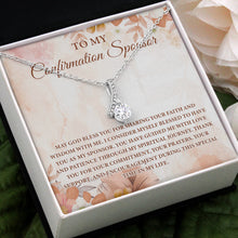Load image into Gallery viewer, To My Confirmation Sponsor Necklace, Necklace Gift For Sponsor, Thank You Gift For Confirmation Sponsor
