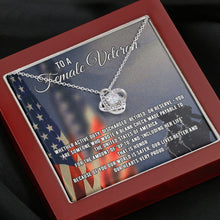 Load image into Gallery viewer, To A Female Veteran Necklace, Female Veteran Gift, Retirement Army Present, To Female Soldier
